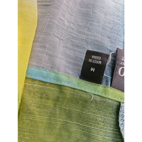 Soho Street Green Ombre Hoided Top Size Medium Caftan Swim Cover - Picture 5 of 8